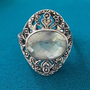 NB Nicky Butler 925 Sterling Silver Prasiolite Ring Size 11.75